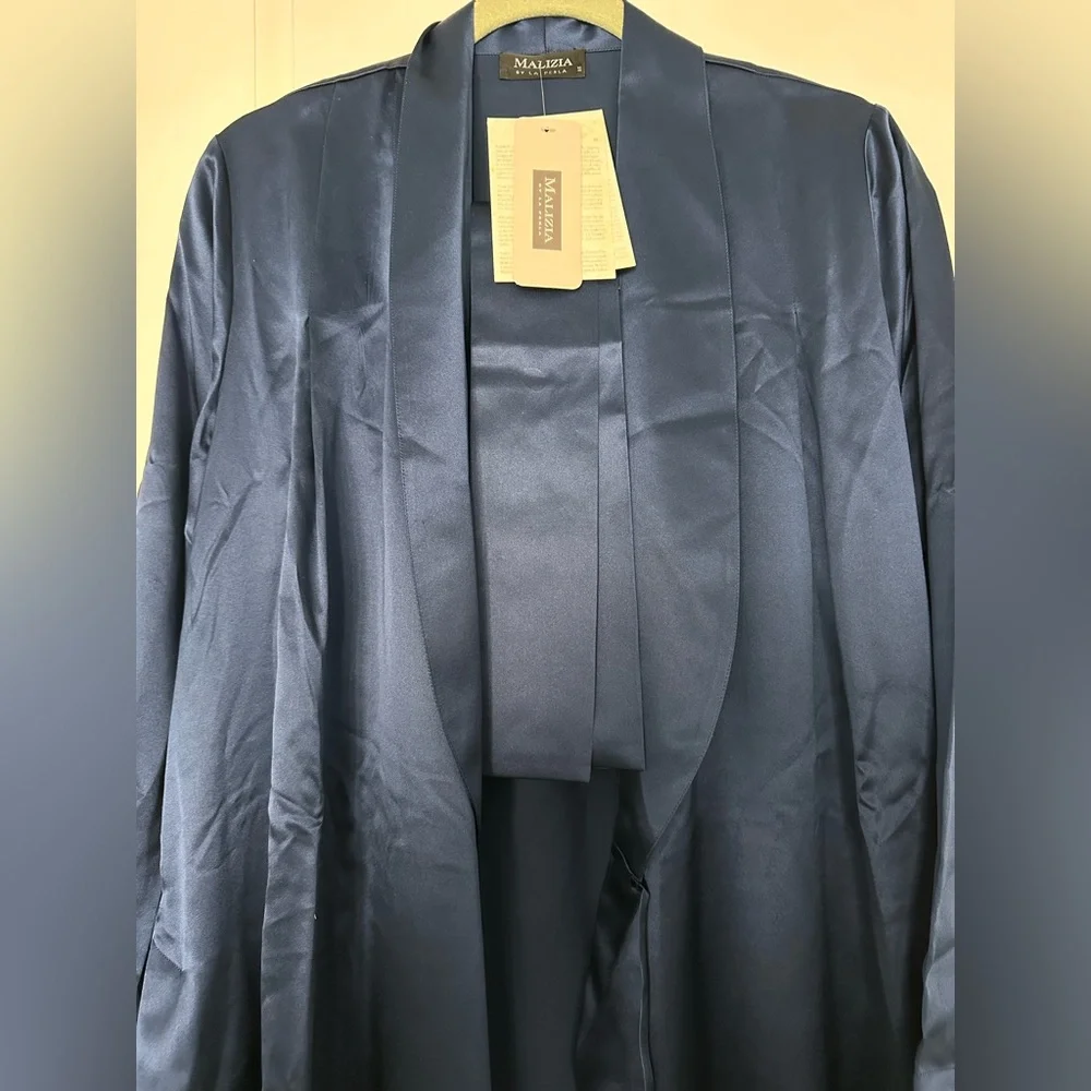 New La Perla SILK Navy Blue Women's Robe